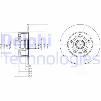Abbildung von DELPHI BG3030 Bremsscheibe 245 10 5 voll geölt unbehandelt ohne Radlager, ABS Sensorring AUDI: A4 B5 Limousine, Avant, B6 Avant