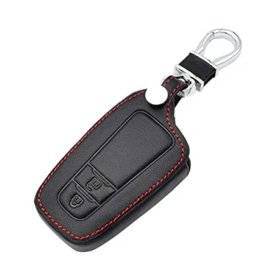 Abbildung von Wondder Leder Autoschlüssel Hüllen Autoschlüsselanhänger für Toyota CHR C HR 2017 2018 2019 2020 2021 Prius 2 Tasten Remote Keyless Accessory