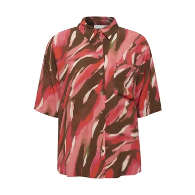 Abbildung von Fransa Frkaiya Hemdbluse, Damen, Größe: Large, Camellia rose mix
