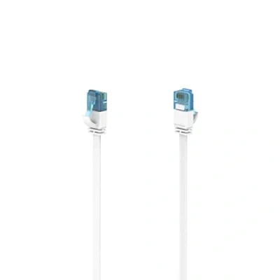 Abbildung von Hama Cat 6a Netzwerkkabel 5m, Flachkabel zum Verlegen, Gigabit Ethernet bis zu 10 Gbps (RJ45 Lankabel, verdrillte Datenpaare, Knickschutz, schlanke Stecker, Ethernetkabel mit robustem Kabelmantel)