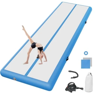 Abbildung von airtrack Matte mit elektrischer Luftpumpe 20cm hoch 6M Tumbling Matten Aufblasbare turnmatte gymnastikmatte Yogamatte Camping Trainingsmatte
