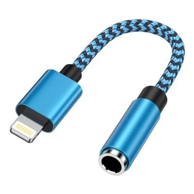 Abbildung von Lightning auf 3,5mm Klinke Adapter, [MFi Zertifiziert] iPhone Aux Kopfhörer Adapter Dongle Audio Kabel Konverter kompatibel mit 14 Pro/14 Pro Max/14 Plus/14/13/12/11/SE/XS/XR/8