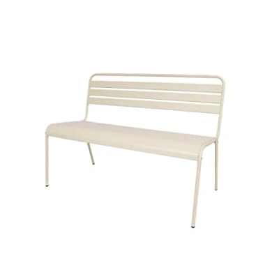 Abbildung von MaximaVida Gartenbank Max aus Metall 120 cm Elfenbein