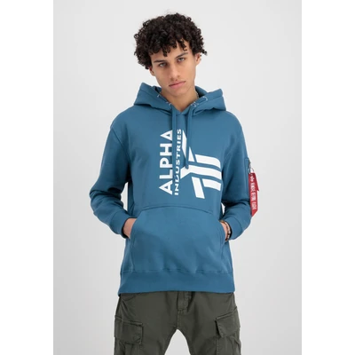 Abbildung von Alpha Industries HALF LOGO Kapuzenpullover, Herren, Größe: Small, Vintage marine