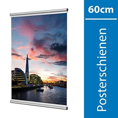 Abbildung von Leha Posterschienen, Posterclip, Plakatschienen Set 60cm Aluminium Eleganz