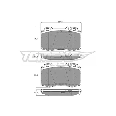 Abbildung von TOMEX brakes TX 12 81 Bremsbelagsatz Vorderachse für Verschleißwarnanzeiger vorbereitet MERCEDES BENZ: ML Klasse, S Klasse Limousine