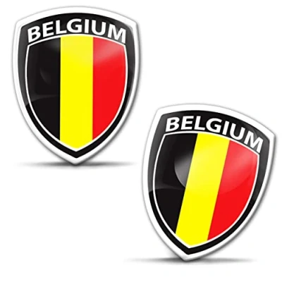 Abbildung von Biomar Labs 2 x Aufkleber 3D Gel Silikon Abzeichen Stickers Auto Motorrad Fahrrad Fenster Tür PC Handy Tablet Laptop Belgien Belgisch Flagge Flag Fahne F 218