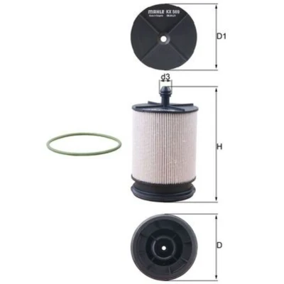 Abbildung von MAHLE ORIGINAL KX 569D Kraftstofffilter Filtereinsatz TOYOTA: RAV4 IV SUV, Avensis III Station Wagon, Limousine
