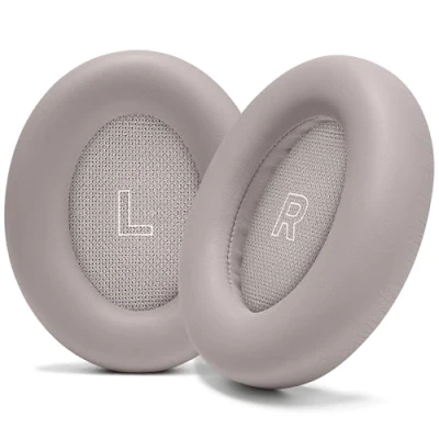 Abbildung von WC PadZ QC Ultra verbesserte Ohrpolster für Bose QuietComfort Ultra, hergestellt von Wicked Cushions Verbesserter Komfort und Dicke Sandstone