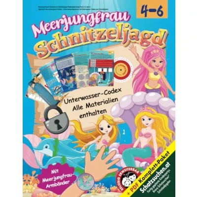 Abbildung von Meerjungfrauen Schatzsuche Schnitzeljagd Kindergeburtstag Party 4 6 Jahre: Jagd nach dem verborgenen Schatz Unterwasserabenteuer mit Unterwasser Codex zum Entschlüsseln (Bravo Schatzsuche)