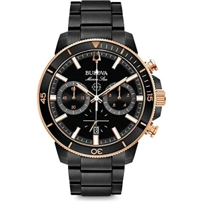 Abbildung von Bulova Herren Analog Quarz Uhr mit Edelstahl Armband 98B302