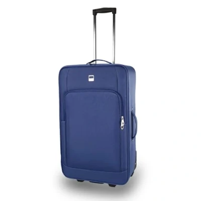 Abbildung von SIGN Stoffkoffer Trolley Reisekoffer Inline Rollen (Handgepäck Mittel Groß Sehr Groß) (Blau, großer Koffer (81cm))
