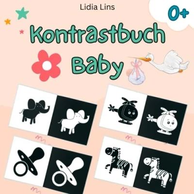 Abbildung von Kontrastbuch Baby: Schwarz Weiß Buch Baby Kontrastkarten ab 0 Monate (Baby Geschenk, Band 1)