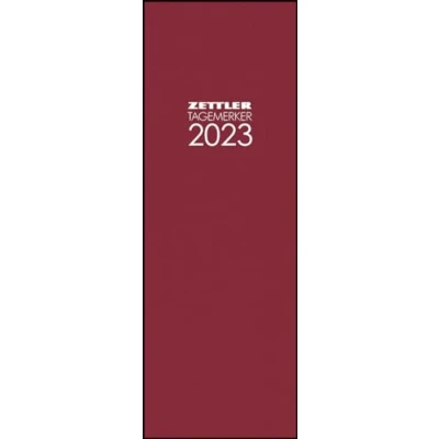 Abbildung von Tagevormerkbuch rot 2023 Bürokalender 10,4x29,6 cm 2 Tage auf 1 Seite Einband mit Leinenstruktur Eckperforation und Leseband 801 0011