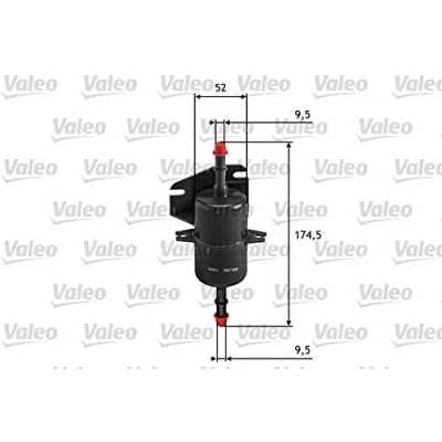 Abbildung von VALEO 587018 Kraftstofffilter Leitungsfilter 10 10, 9,5 FIAT: Strada Pickup, Seicento / 600 Schrägheck