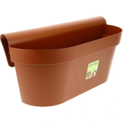 Abbildung von GarPet Balkonkasten Geländerkasten Balkon mit Wasserspeicher Blumen Topf Kasten Terracotta