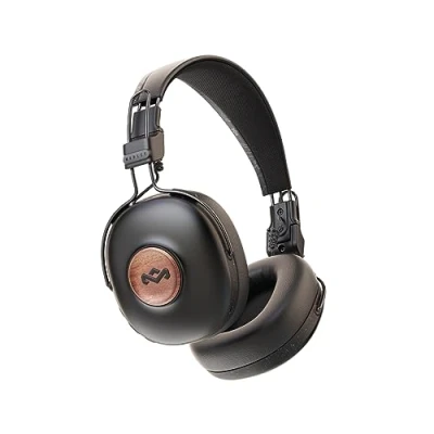 Abbildung von Marley Positive Vibration Frequency Over Ear Kopfhörer kabellos Bluetooth mit 34h Wiedergabe, Passive Geräuschunterdrückung, Steuerung &amp; Mikrofon, nachhaltiges Material, Black