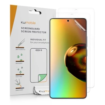 Abbildung von kwmobile 3X Displayschutzfolie kompatibel mit Xiaomi Redmi Note 13 Pro 5G / Poco X6 Folie klare Schutzfolien Set in transparent