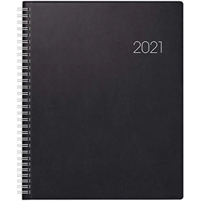 Abbildung von BRUNNEN 1076101901 Buchkalender Manager Wt 7 weektimer, 2 Seiten = 1 Woche, 21 x 26 cm, Kunststoff Einband schwarz, Kalendarium 2021, Wire O Bindung