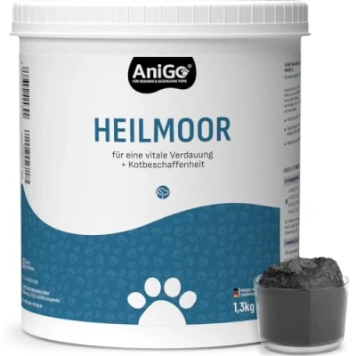 Abbildung von AniGo Heilmoor für Hunde 1,3kg Verbessert die Kotbeschaffenheit, Optimale Verdauung, Immunsystem, Magen Darm Aktivität, Appetit Anregung I Natürliche Heilerde Moor Hund