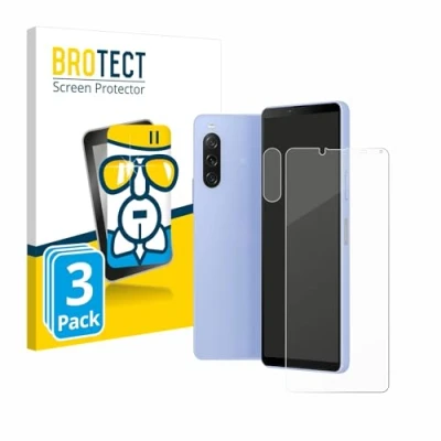Abbildung von BROTECT Schutzglas für Sony Xperia 10 V (Display+Kamera) (3 Stück) Schutzfolie Panzer Folie Glas [Extrem Kratzfest 9H, Anti Fingerprint,