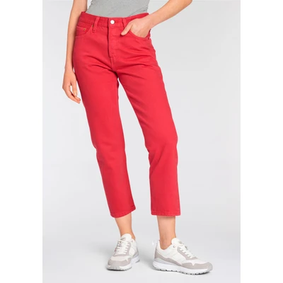 Abbildung von Levi&#039;s 501 CROP Jeans Straight Leg Script red, Damen, Größe: 25x26, red