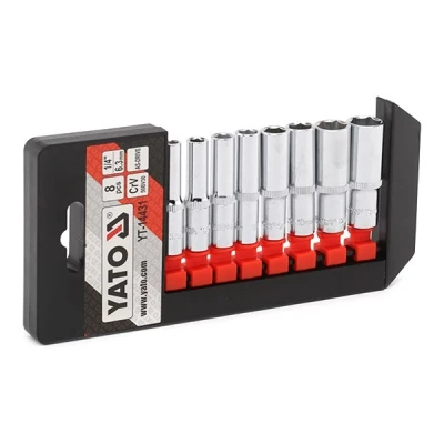 Abbildung von YATO YT 14431 Steckschlüsseleinsatz Set 8 Chrom Vanadium Stahl 1/4