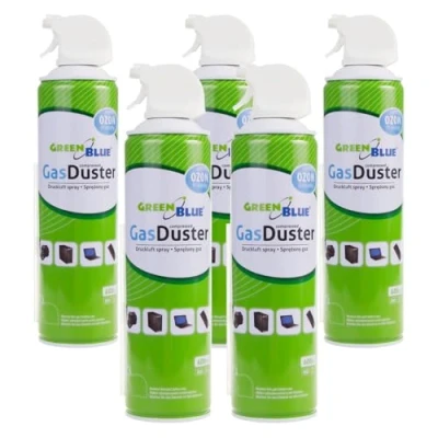 Abbildung von Green Blue GB600 Druckluft Spray 5x 600ml Air Duster Reinigung Druckluftspray Druckluftreiniger Pressluft Computer Reiniger