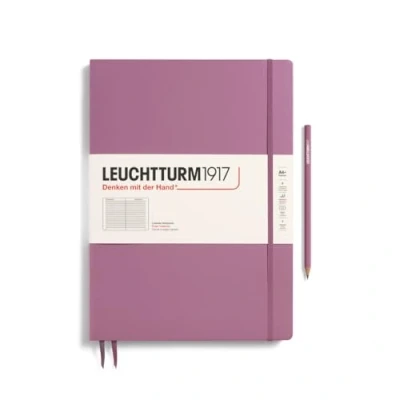 Abbildung von LEUCHTTURM1917 372339 Notizbuch Master Slim A4+, Hardcover Schreibbuch, 123 nummerierte Seiten, Dusty Rose, liniert