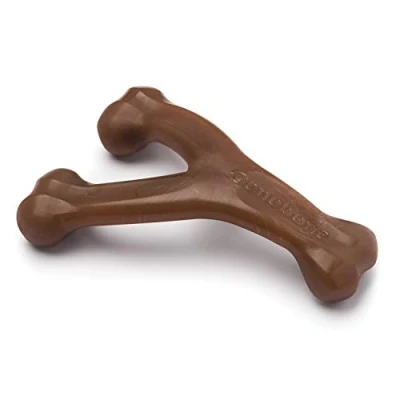 Abbildung von Benebone Wishbone Echter Erdnüsse Medium Langlebiges Hundekauspielzeug für Aggressive Kauer