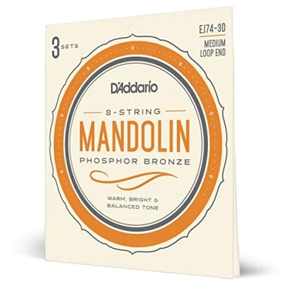Abbildung von D&#039;Addario EJ74 3D Mandolin Strings, Phosphor Bronze, Medium, 11 40. 3 Sets