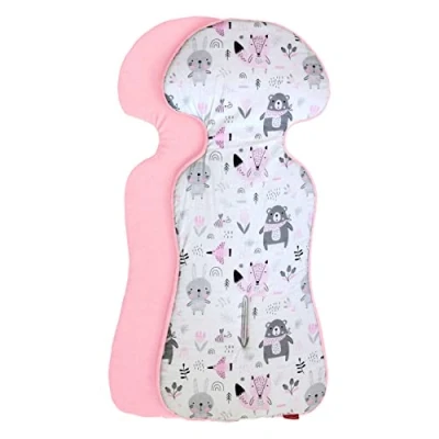 Abbildung von ByBoom Basics Baby Sitzauflage, Sitzeinlage 77x32 cm, Baumwoll und Frotteeseite, Universal für Babyschale, Autositz, Kinderwagen, Buggy, Fahrradanhänger OEKO TEX 100, Made in EU