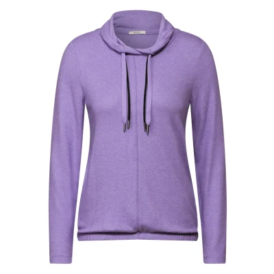 Abbildung von Cecil MIT Schalkragen Langarmshirt, Damen, Größe: Large, Lila