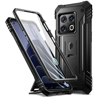 Abbildung von Poetic Revolution Hülle Kompatibel mit OnePlus 10 Pro 5G, integrierter Displayschutz Arbeitet Fingerabdruck ID, robuste, stoßfeste Ganzkörper Schutzhülle Ständer, Schwarz