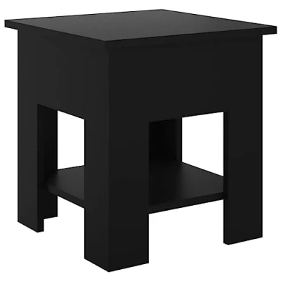 Abbildung von vidaXL Couchtisch mit Ablage Beistelltisch Wohnzimmertisch Kaffeetisch Sofatisch Teetisch Tisch Wohnzimmer Schwarz 40x40x42cm Holzwerkstoff