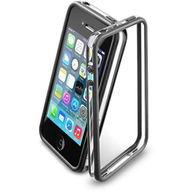 Abbildung von Cellular Line BUMPERIPHONE4BK Schutzrahmen und Schutzfolie für Apple iPhone 4/4S schwarz