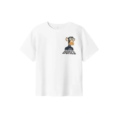 Abbildung von Name it Nkmdyn Boredofd SKY Tshirt print für Kinder, Größe: 122/128, Bright white