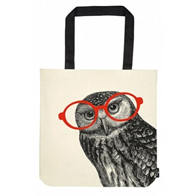 Abbildung von moses. libri_x Shopper Eule, Tragetasche aus 100% Baumwolle mit Standboden, Baumwolltasche Eulenmotiv
