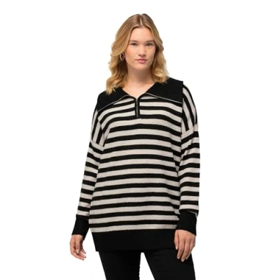 Abbildung von Ulla Popken Strickpullover, Damen, Größe: 54/56, Black