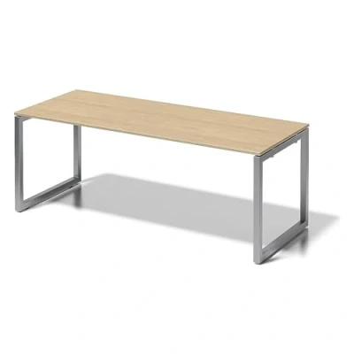 Abbildung von BISLEY Cito Schreibtisch, 740 mm höhenfixes O Gestell, Metall, Mp355 Dekor Ahorn, Gestell Silber, 80 x 200 85 cm