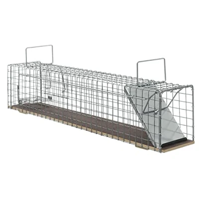 Abbildung von Marderfalle 80x15x19cm mit Holzboden Kaninchenfalle Lebendfalle Rattenfalle