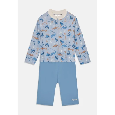 Abbildung von Playshoes UV Schutz Einteiler Unisex Kinder Badeanzug Schwimmanzug Badebekleidung, Dino Allover Langarm, 74/80