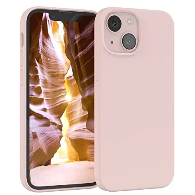 Abbildung von EAZY Case Silikon Hülle für iPhone 13 Mini weich stoßfeste Schutzhülle mit Kameraschutz Handyhülle Silikonhülle Dünn Premium Schutz TPU Cover Phone in Altrosa Pastell