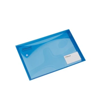 Abbildung von Rexel Xtra Dokumentenmappe Querformat Einstecktasche hinten und Visitenkartentasche A4 5 Stück blau