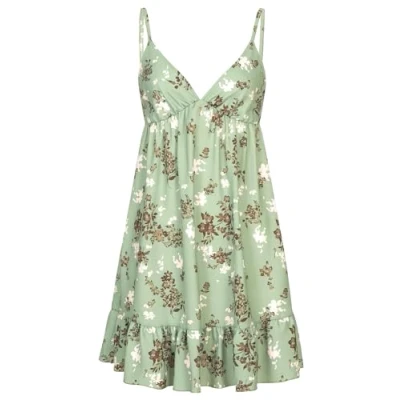 Abbildung von Cloud 5ive Damen Kleid Struktur Träger Dress mit Floralem Print hell grün
