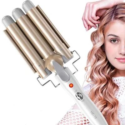 Abbildung von 3 Fässer welleneisen, 25mm Lockenstab stäben mit einstellbarer Temperatur, Welleisen Schnelle Heizung Große Welle für Lange/kurze Haare, Haar Styling Werkzeug