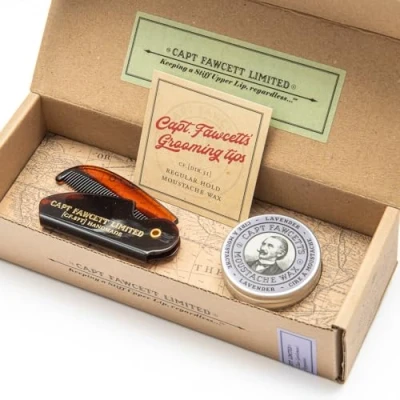 Abbildung von Captain Fawcett Schnurrbart Wachs Lavendel &amp; Kamm 500 g