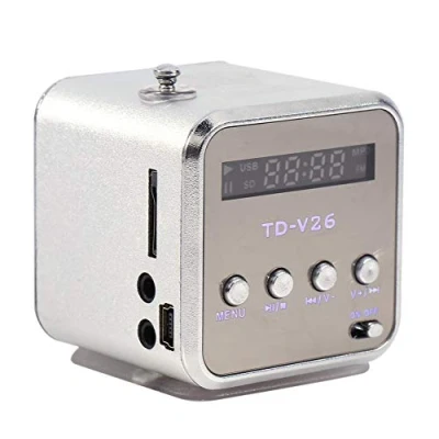 Abbildung von Lautsprecher Musik Player, tragbarer Digital FM Radio Stereo PC Fashion Support TF Karte und U Disk(Silber)