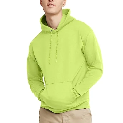 Abbildung von Hanes Herren EcoSmart Hoodie, Midweight Fleece, Pullover Hooded Sweatshirt for Men Kapuzenpullover, Grün (Safety Green), XX Large