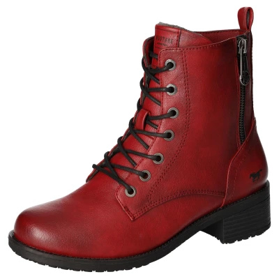 Abbildung von Mustang Shoes Schnürstiefelette, Schnürboots, Blockabsatz, mit praktischem Innenreißverschluss